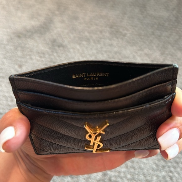Saint Laurent Monogram Quilted Leather Credit Card Case (Black) - Picture 8 of 8